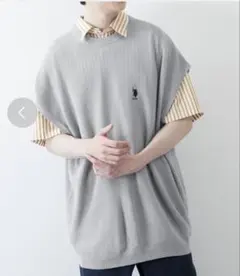 【U.S.POLO.ASSN】グレー ニットベスト