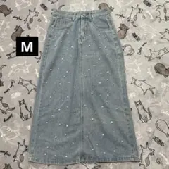 GRL パールデニムロングスカート Mサイズ　グレイル