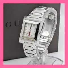 稼働 GUCCI 腕時計 スクエア シルバー シェリーライン 箱付き 3731