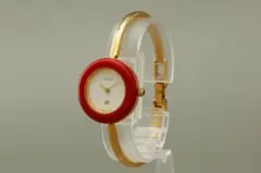GUCCI グッチ 1100-L チェンジベゼル 腕時計 クォーツ 赤 ゴールド
