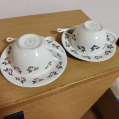 私の部屋　Country Cherry 花柄カップ・ソーサーセット（2個）