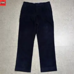 1208古着90s コーデュロイパンツ35紺メンズＬ太畝シティボーイプレッピー