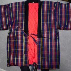 チェック柄キルティングどてら