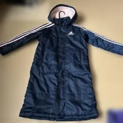 adidas フリース内側 ベンチコート ネイビー