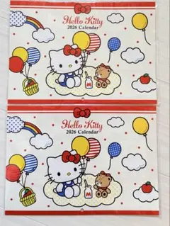 ハローキティ 2026年 壁掛けカレンダー 2冊 キャンドゥ ダイソー セリア