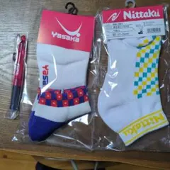 Nittaku ヤサカ　卓球用ソックス 2足　バタフライボールペン