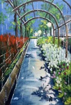 光の中の姿」 手描き 油絵 風景画 原画 肉筆 油彩画 印象派 - メルカリ