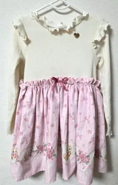 マジョリカ　フリル付き長袖ワンピース 110cm