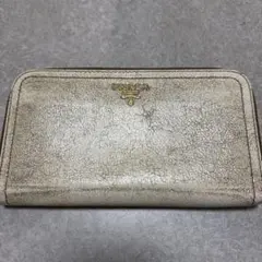 大幅値下げ★PRADA 激レア！レザー ラウンド長財布