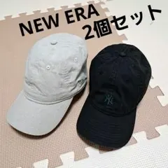 New Era ベースボールキャップ リネンキャップ 2個セット 黒 ベージュ