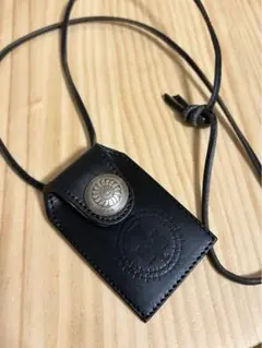 美品 ブラックミーンズ レザー お守りケース ネックレス アクセサリー 希少 black means お守りケースネックレス・ブラック×ブラック - tity