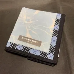 新品 バーバリー 大判ハンカチ ブルー系 ノバチェック