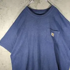 【訳アリ】希少2XLサイズ Carharttカーハート ブルーTシャツ US古着