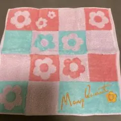 MARY QUANT 花柄チェックタオルハンカチ