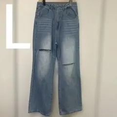 お値下げ！しまむらlutique カットデニム　ブルーL