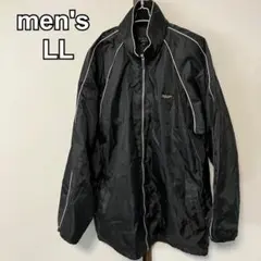 メンズ　ジャージ　ジャケット　ジップアップ　黒　LL