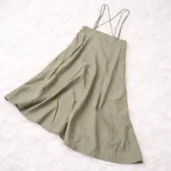 LOWRYS FARM キャミワンピ フレア ロング グリーン系 F