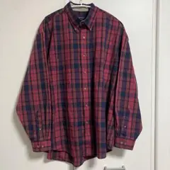 90s VANHEUSEN ボタンダウン チェックシャツ コットンポリ