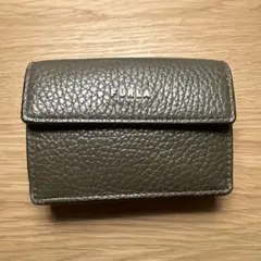 FURLA 三つ折り財布　グリーン　レザー