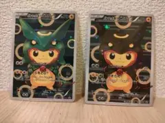 ポンチョを着たピカチュウ　2枚セット　レックウザ