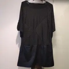 Bou Jeloud 黒のストライプ半袖チュニック