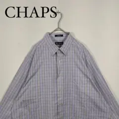 CHAPS ボタンダウンシャツ 白 L チェック