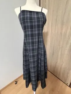 ハニーズ　チェック柄 キャミソール ロングワンピース