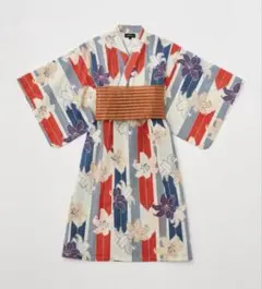 green label relaxing |花柄ストライプ浴衣 120〜130