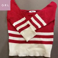 GRL 5分袖クロップ丈オフショルニットmbc993 Mサイズ
