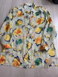 ヴィンテージ　シャツ　ARCOBALENO 花柄長袖シャツ
