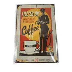 アンティーク風看板 レトロ アメリカ雑貨 喫茶店コーヒー インテリアガソリン