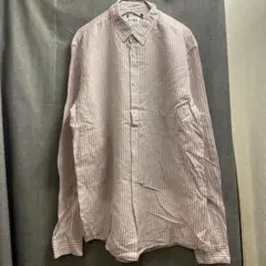 ★ZARA コットンリネン シャツ ストライプ 赤×白