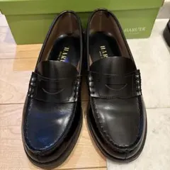 新品未使用 ハルタ 黒 ローファー EE23.5 センチ 通学 本革 日本製 