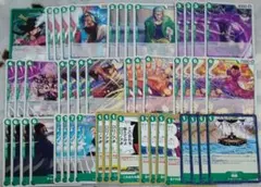 ワンピースカード 緑ミホーク デッキ デッキパーツ セット 蒼海の七傑