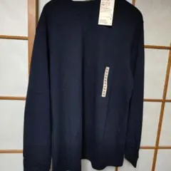 無印良品 洗いざらし太番手 クルーネック長袖Tシャツ 黒 Mのサムネイル