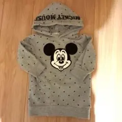 b.ROOM　ミッキーマウス ドット柄 フード付きトレーナー　ミッキートレーナー