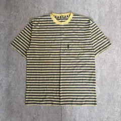GIANT VALENTINO ボーダーTシャツ ポケット付き 半袖 イエローのサムネイル