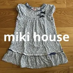 miki house ミキハウス　花柄 半袖 ブルー　キッズ　ワンピース 100のサムネイル