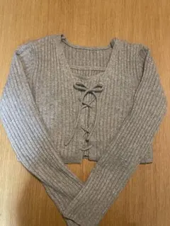 【ニット】グレー ボレロ アンサンブル