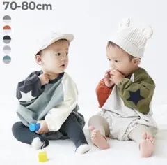 【美品】devirock 70サイズ エルボーパッチスウェットロンパース