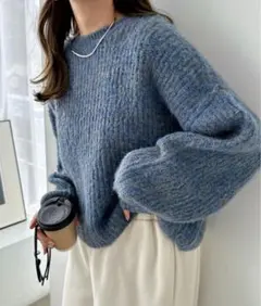 トップス 青 長袖