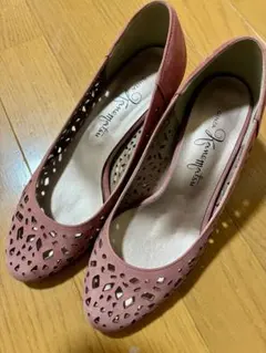 美品GINZA Kanematsu パンプス ピンク カットワーク銀座かねまつのサムネイル