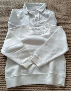 ホワイトポロシャツ 95cm 長袖
