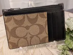 【美品】COACH コーチ シグネチャー カードケース フラグメントケース