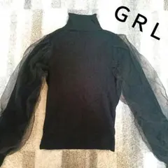 GRL グレイル　ブラック タートルネック ニット