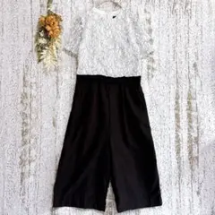 ロッソ　サロペット（38）半袖　オールインワン　レース切り替え　花柄a1922N