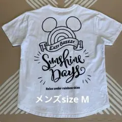 東京ディズニーリゾート メンズサイズM 白色Ｔシャツ ミッキー刺繍付き