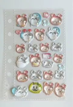 正規品ちいかわ 古本屋 カニちゃん モモンガ ボンボンドロップシール