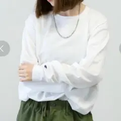 新品未使用 レディース Champion 長袖 Tシャツ ホワイト Sサイズのサムネイル