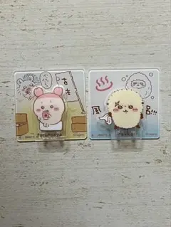 ちいかわアクリルシーンクリップビスケット　古本屋(カニちゃん)・ラッコ　セット